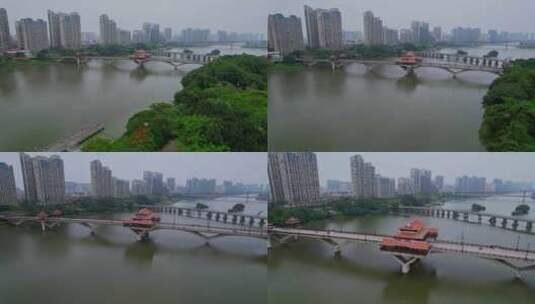 航拍漳州南山大桥建筑风光高清在线视频素材下载
