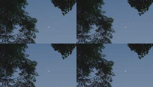 夜空中弯弯的月亮高清在线视频素材下载