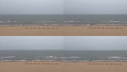 俯瞰阿那亚秦皇岛地中海度假酒店大海沙滩高清在线视频素材下载