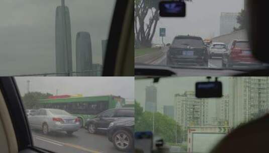 广州驾驶汽车看窗外风景高清在线视频素材下载
