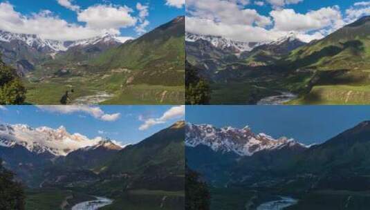 南迦巴瓦峰日照金山 西藏雅鲁藏布大峡谷318高清在线视频素材下载