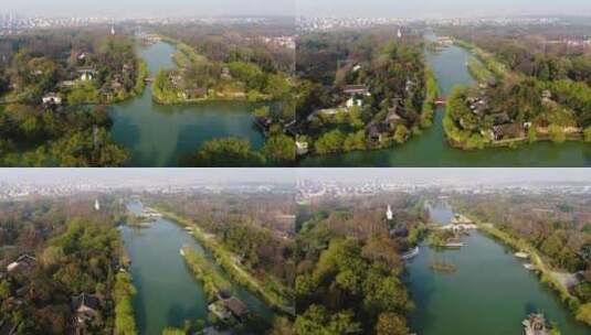 航拍5A景点春天里的扬州瘦西湖视频高清在线视频素材下载
