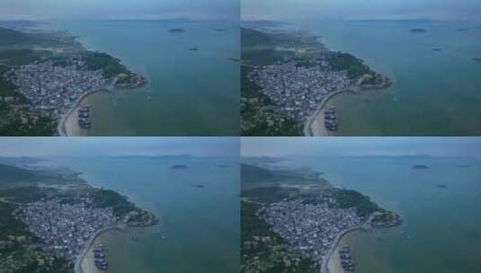 航拍福建漳州龙海岛美渔村风光高清在线视频素材下载