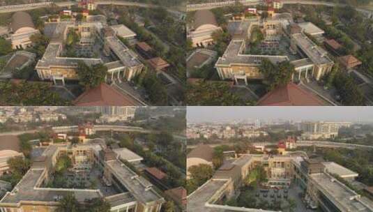 加尔各答美丽的遗产建筑鸟瞰图-带地铁的遗产Swabhumi酒店高清在线视频素材下载