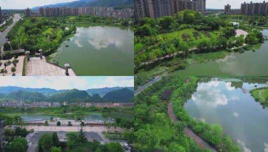 4K重庆垫江牡丹湖高清在线视频素材下载
