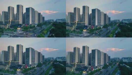 重庆科学城航拍建筑大楼高清在线视频素材下载