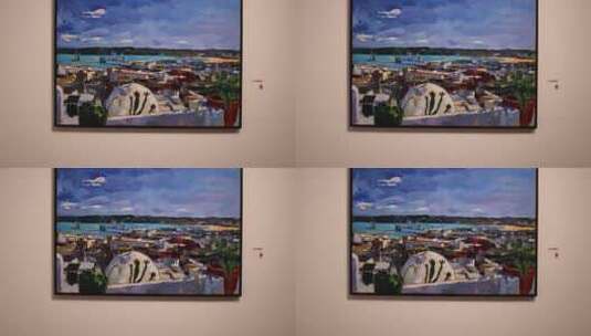 摩洛哥诺瑞 默罕默德油画展高清在线视频素材下载