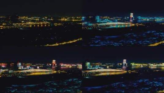 湖北武汉城市夜景灯光航拍移动延时高清在线视频素材下载