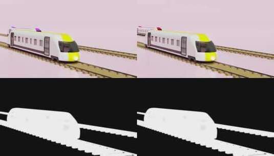 可爱卡通的飞速前行的高速列车动画高清在线视频素材下载