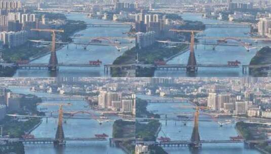 中国广东省广州市金沙洲广佛大桥高清在线视频素材下载
