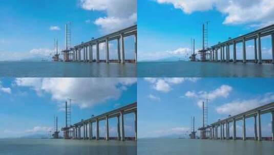 黄茅海大桥建设中二四高清在线视频素材下载