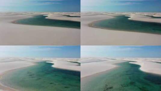 巴西东北天堂的沙丘和雨水泻湖高清在线视频素材下载