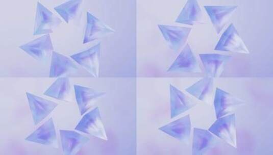 抽象透明玻璃几何体背景3D渲染高清在线视频素材下载