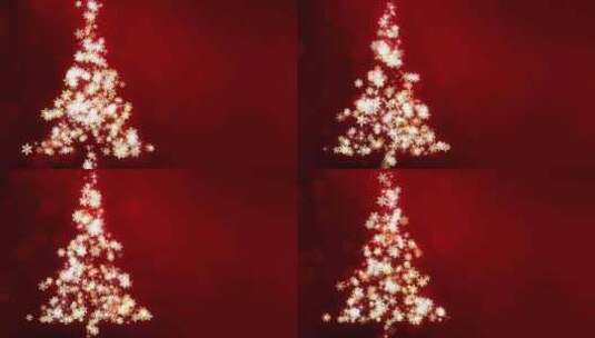 4K 圣诞节 霓虹 粒子 圣诞树 节日背景高清在线视频素材下载