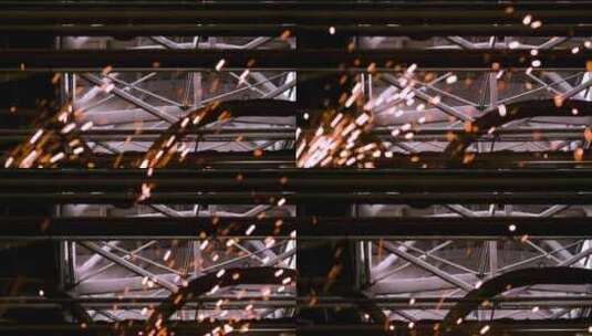 焊接 电焊 钢铁 金属工业 工厂设备高清在线视频素材下载