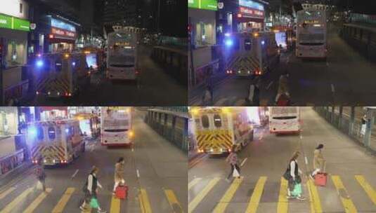 香港铛铛车夜景高清在线视频素材下载