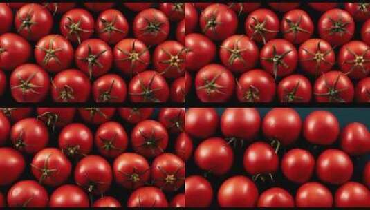 多个西红柿番茄滚动回放慢动作高清在线视频素材下载