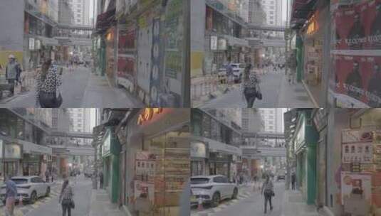 香港石板街清晨高清在线视频素材下载