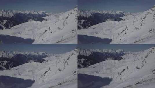 航拍大雪覆盖的山脉高清在线视频素材下载
