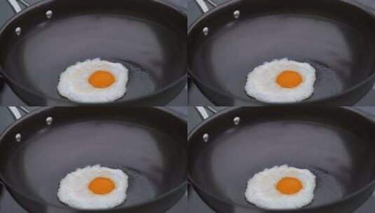不粘锅煎鸡蛋高清在线视频素材下载