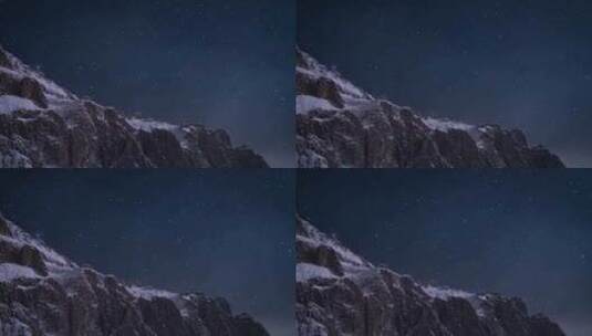 阿尔卑斯山的夜空之星高清在线视频素材下载