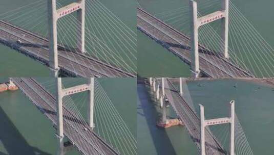 平潭海峡公铁两用大桥航拍高清在线视频素材下载
