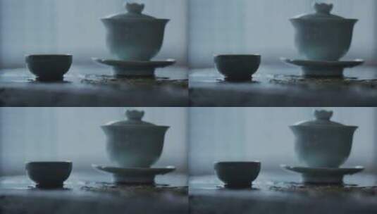 盖碗茶喝茶高清在线视频素材下载