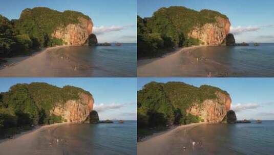 原创 泰国甲米海岛海滨日落自然风光航拍高清在线视频素材下载
