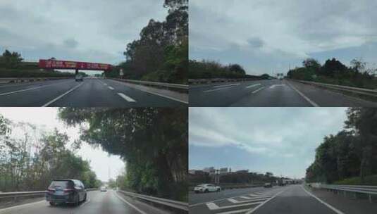 行车记录莞佛高速转广州绕城高速往东莞高清在线视频素材下载
