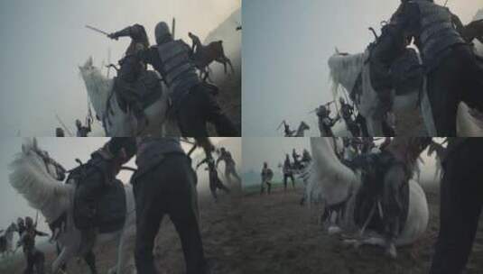 骑士在战场上战斗高清在线视频素材下载