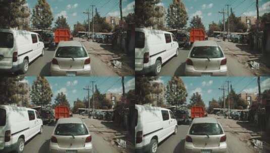 街道上行驶汽车的慢镜头高清在线视频素材下载
