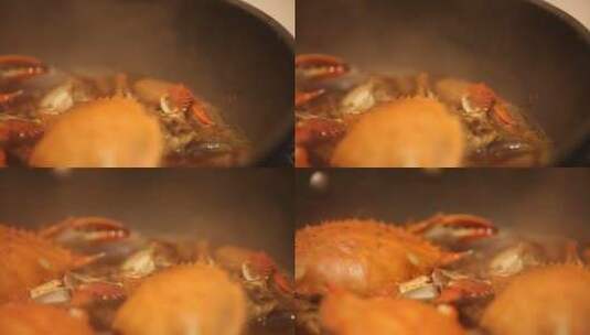 网红美食鸡爪年糕肉蟹煲 (1)高清在线视频素材下载