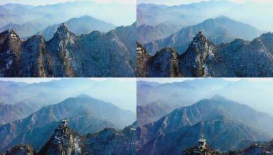 航拍陕西南五台山景区高清在线视频素材下载