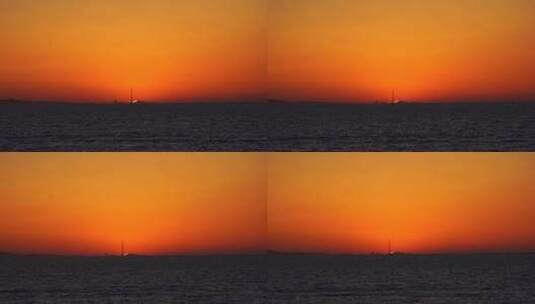 威海西海岸太阳落山时的光景高清在线视频素材下载