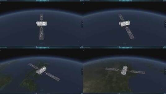 卫星穿越太空的动画高清在线视频素材下载