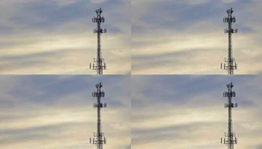 手机塔上方的云层高清在线视频素材下载