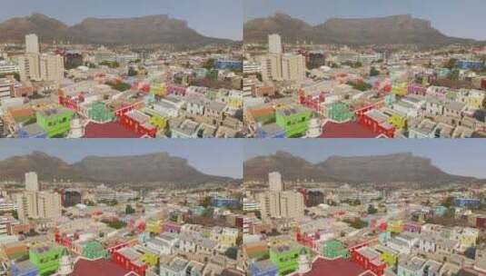 鸟瞰图显示了南非开普敦博卡普市繁忙的交通高清在线视频素材下载