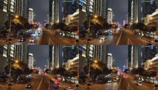 4K实拍深圳城市大道车流延时摄影高清在线视频素材下载