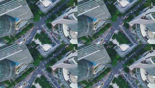 2022广州天河城市建筑群俯瞰交通阳光高清在线视频素材下载