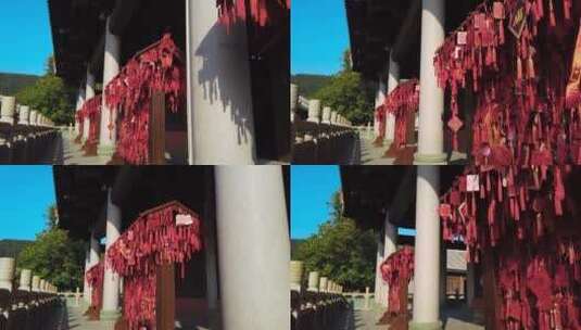 南宁孔庙中式庭院许愿树高清在线视频素材下载