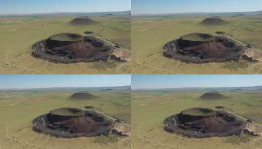 内蒙古乌兰达火山航拍高清在线视频素材下载