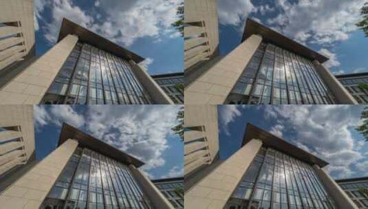 西安世博园国际会议中心 光影 城市 建筑高清在线视频素材下载
