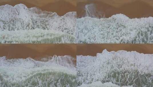 俯视航拍海浪沙滩高清在线视频素材下载