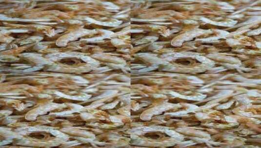 农家自制虾皮虾米虾尾海产品4k特写高清在线视频素材下载