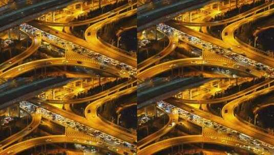 城市晚高峰时立交桥上的交通拥堵视频高清在线视频素材下载