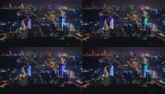 深圳的建筑照亮了夜晚高清在线视频素材下载