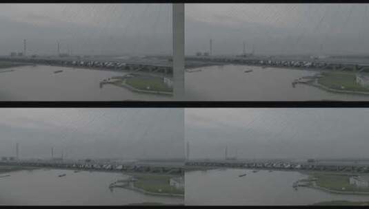 闵浦大桥航拍04（4K/50fps/灰档/降噪）高清在线视频素材下载
