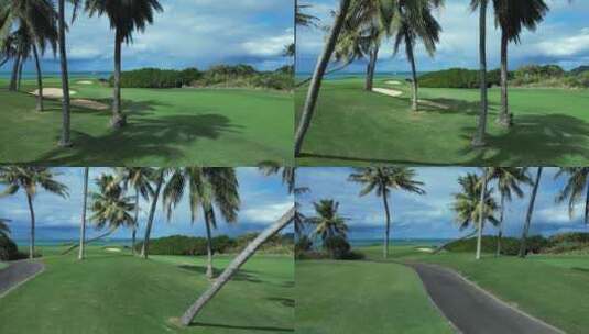 海边漂亮的高尔夫球场高清在线视频素材下载