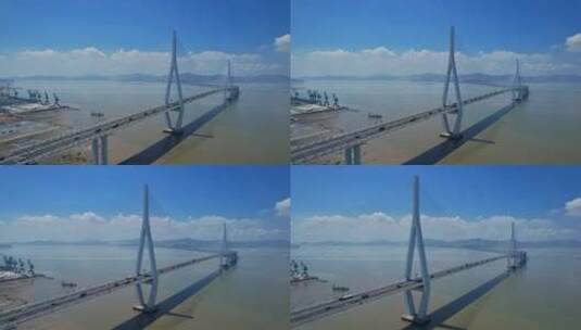 航拍厦门厦漳大桥建筑景观高清在线视频素材下载