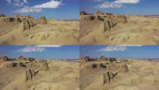 新疆克拉玛依乌尔禾魔鬼城风光航拍高清在线视频素材下载
